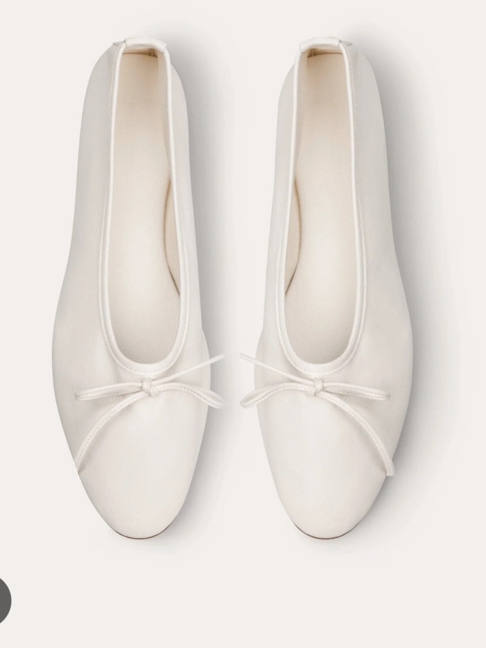 Dear Frances Gala- Ivory Ballet Flats with Bow Size 8 (New, only tried on)